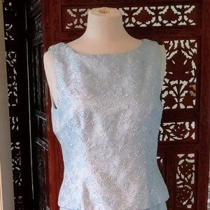 Davids Bridal  Formal Dress With Chiffon Sequined Top Sleeveless Ball Gown